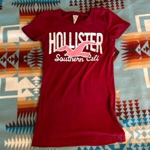 Hollister Southern California Pink/ Maroon/ White T-Shirt